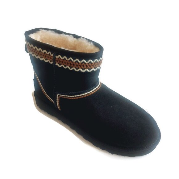 UGG Classic Mini Atherson Mens Size 11 Womens Size 12 Leather Suede Boot Black